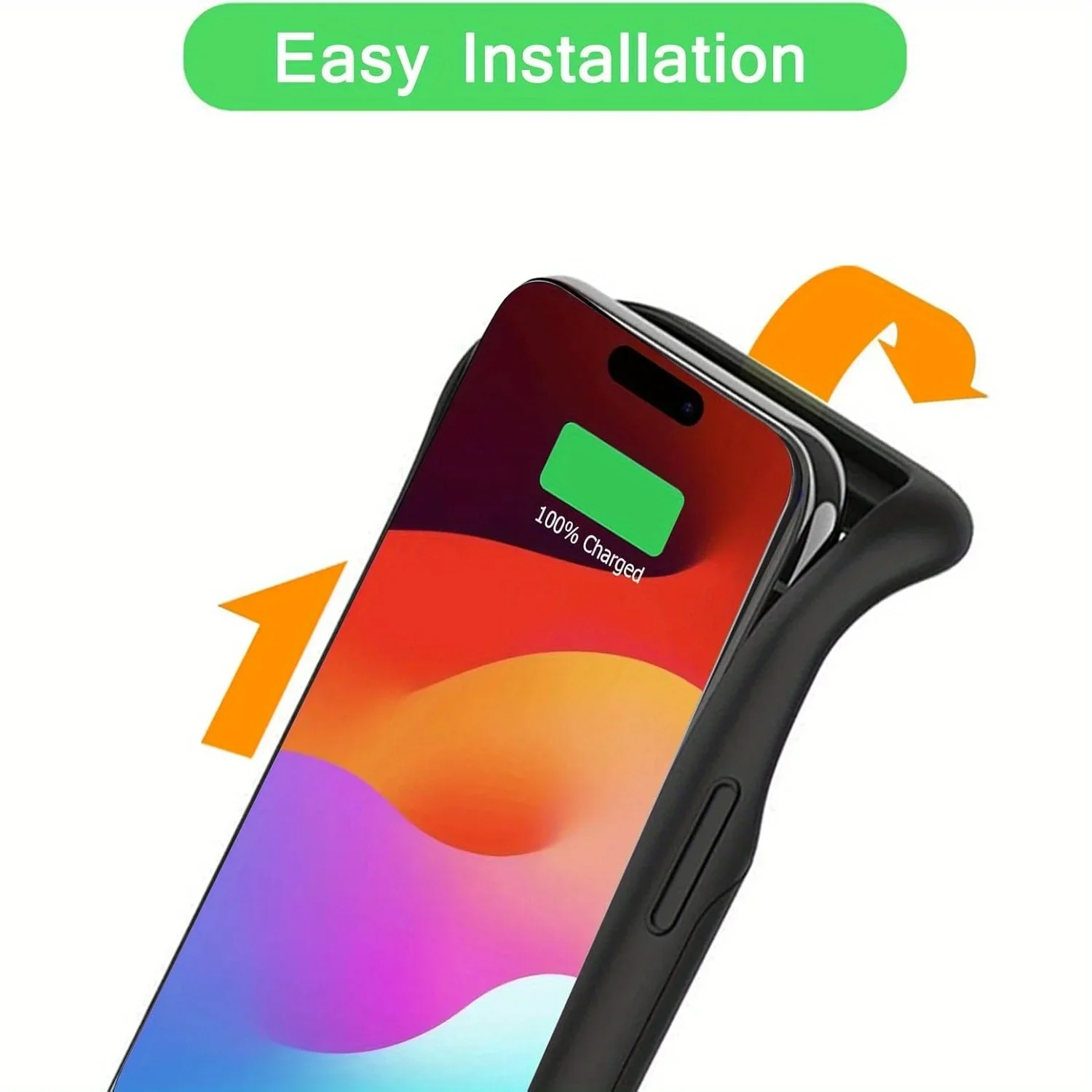 Enhanced 6800mAh Ultra Thin Portable Protective Smart Charging Case Compatible with for iPhone 15 Pro Max 6.7 inch(Black) image 3