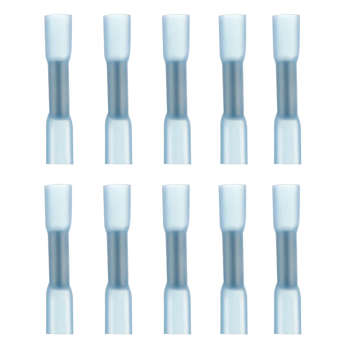 

100 шт. 1,5-2,5 мм синие термоусадочные обжимные соединители для стыковых проводов, водонепроницаемые, ПВХ, луженые, медь, визуальный осмотр, двойные стенки