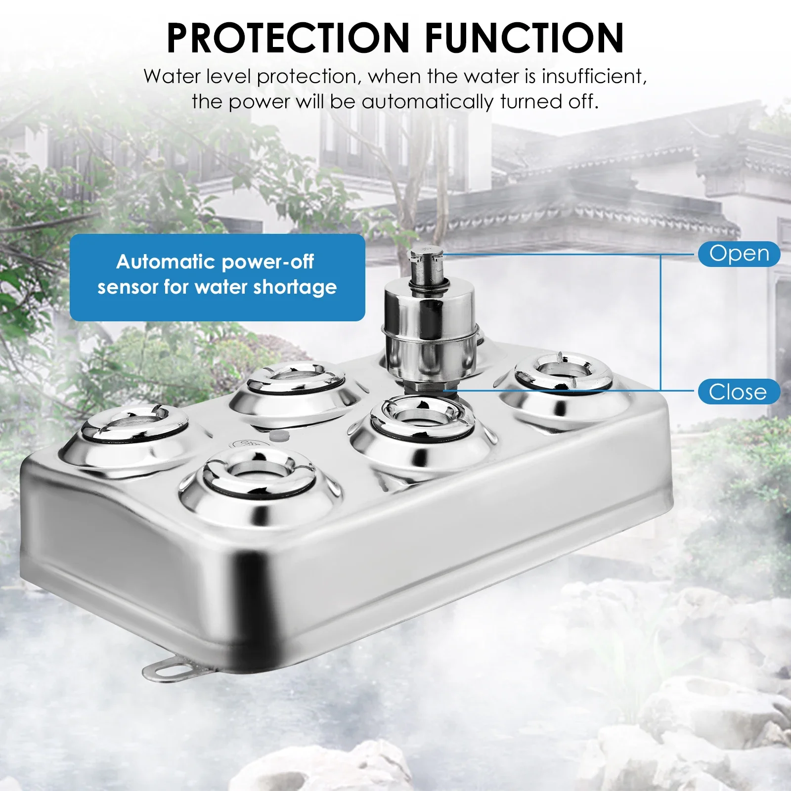 تيار مستمر 48 فولت جديد بالموجات فوق الصوتية البخاخة الصناعية 6 رئيس المرطب آلة الضباب 3 كجم/ساعة صانع ضباب بالموجات فوق الصوتية مبيد لحديقة بركة