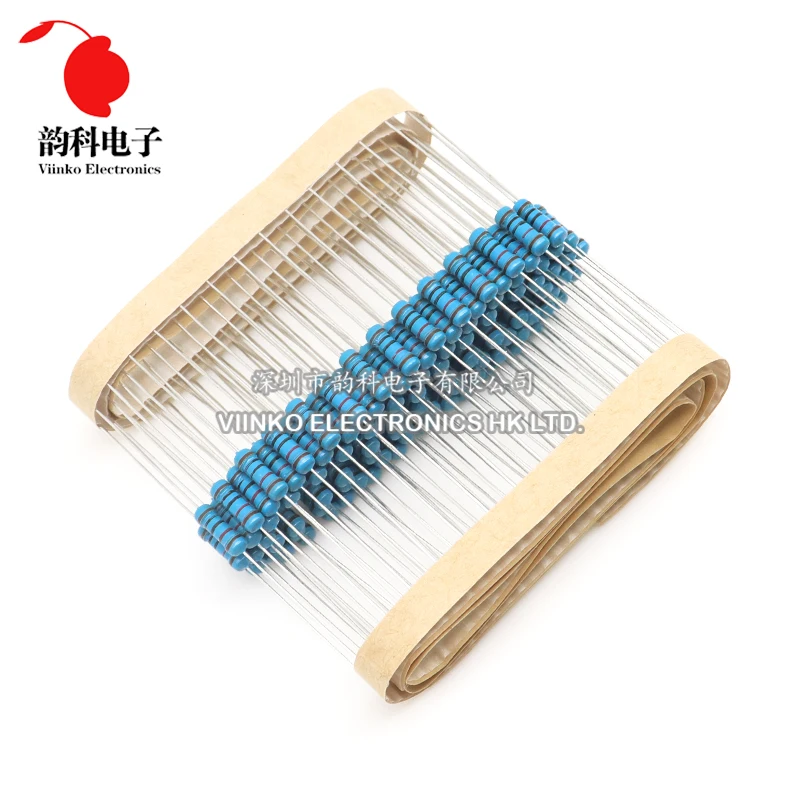 50pcs 1/2W Resistor de Filme de Metal 1R - 4.7M 100R 220R 330R 1K 1.5K 2.2K 3.3K 4.7K 10K 22K 47K 100K 100 220 330 1K5 2K2 4K7 ohm