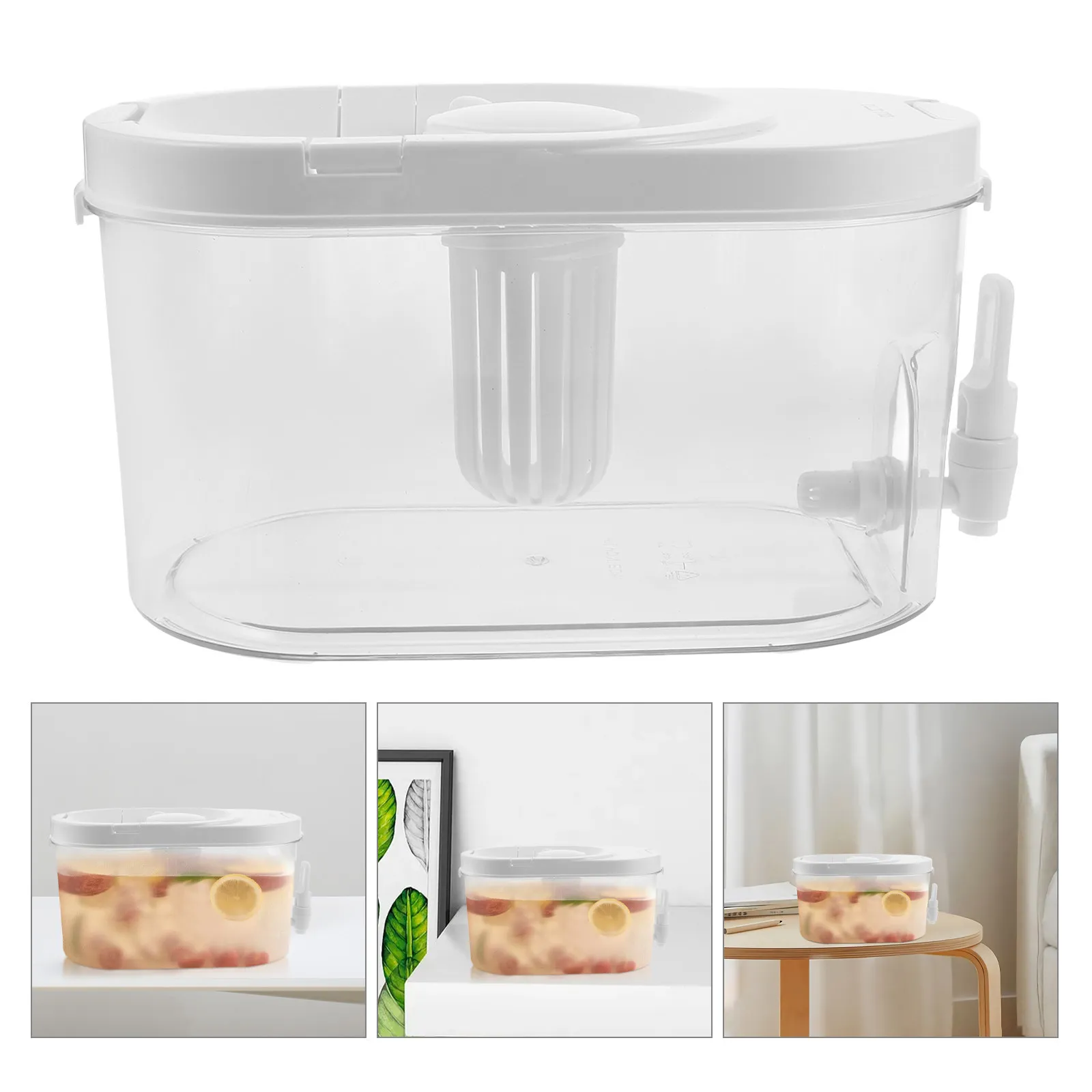 1 Gallon Food Grade Lemonade Pitcher Cold Drink Dispenser with Spigot Refrigerator Water Kettle for Juice Containers Parties
