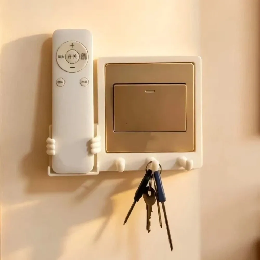 3D Printed Light Switch Panel Hook Holder Thickened Plastic Hand Shape Remote Control Holder No Drill Waterproof