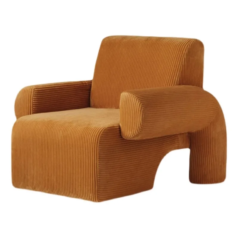 Modern simple single sofa minimalist Internet celebrity designer lazy sofa creative corduroy living room leisure chair