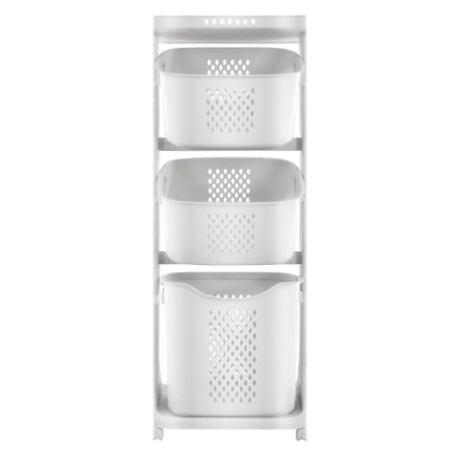 

Stackable Laundry Basket Hamper Organizer System Rolling Laundry Sorter Cart with 4 Wheels for Kitchen Bathroom Bedroom