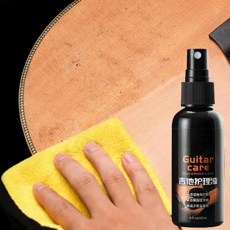 Guitar Cleaning Liquid 60ml Guitar String Cleaning Solution Natural Refined Oil Polish Cleaner Spray Easy Application For Bass