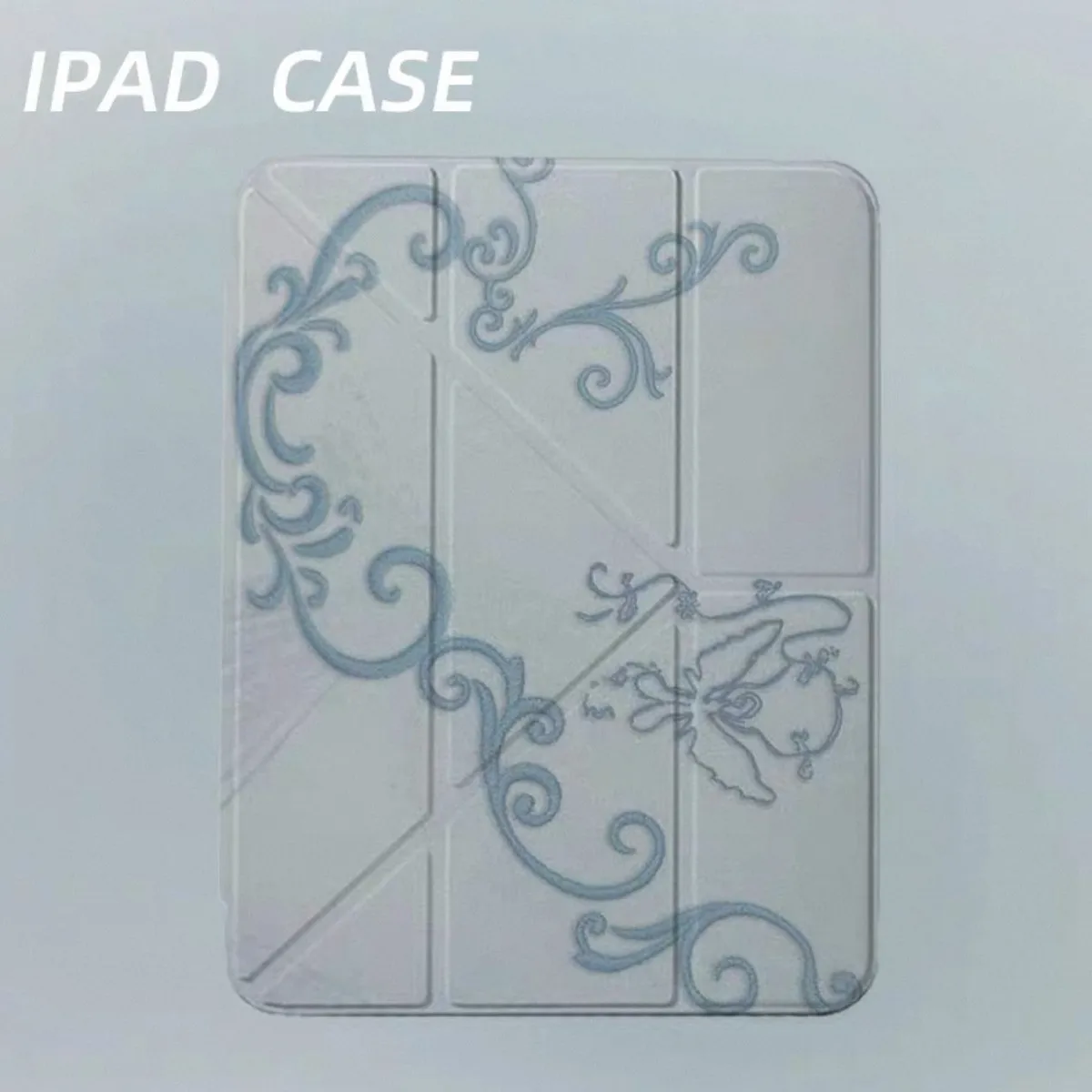 Korean Simple Floral Tablet Case For iPad Pro 11inch 2018 2024 iPad Pro 12.9inch 2018 Air 6 7 Pro 13in Minimalist Stylish Case