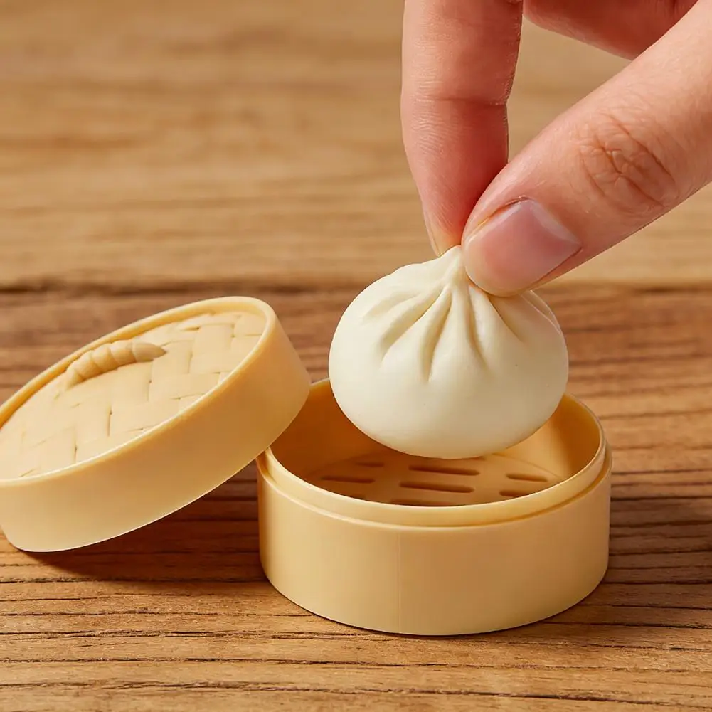 

Красочная имитация паровой булочки-сквиши: милая мультяшная игрушка в виде еды, идеальный гаджет для снятия стресса, успокаивающая нервы, сенсорная игрушка