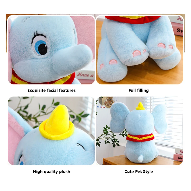 45/65CM Disney Dumbo juguetes de peluche suave almohada Kawaii Anime lindas muñecas dibujos animados Animal ala elefante suave relleno regalo para niños