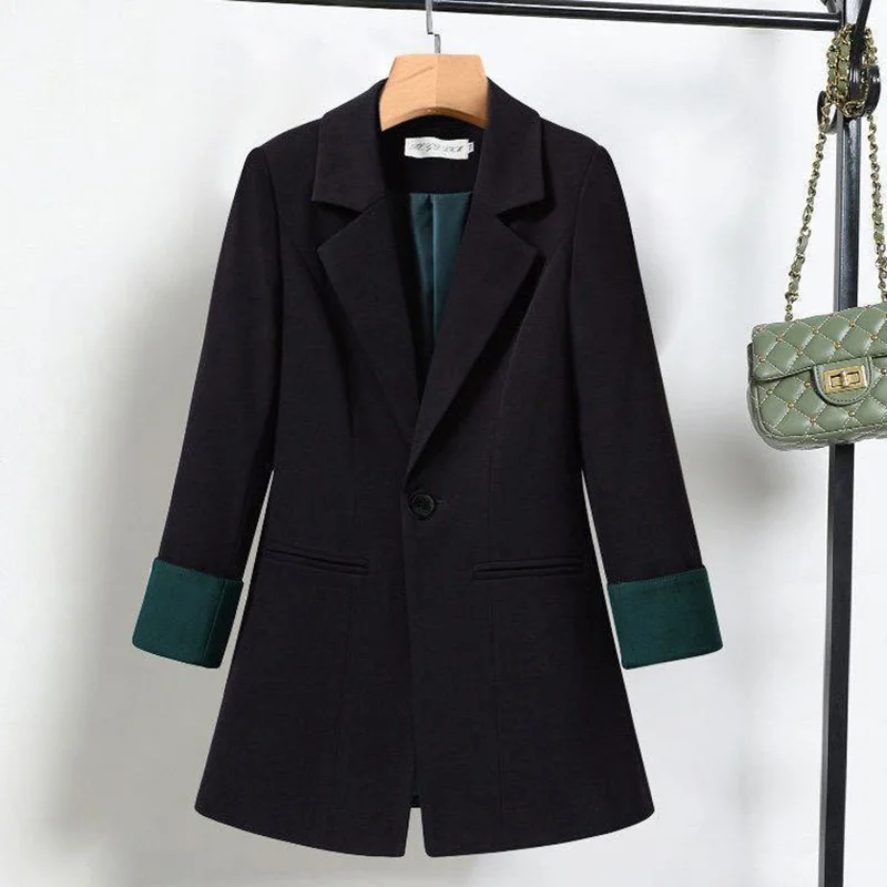 Imagem -06 - Blazer Feminino Elegante de Botões de Cor Sólida Bolsos Emendados Tops Casuais Blazers de Escritório Soltos Roupa de Senhora Novo Outono 2023