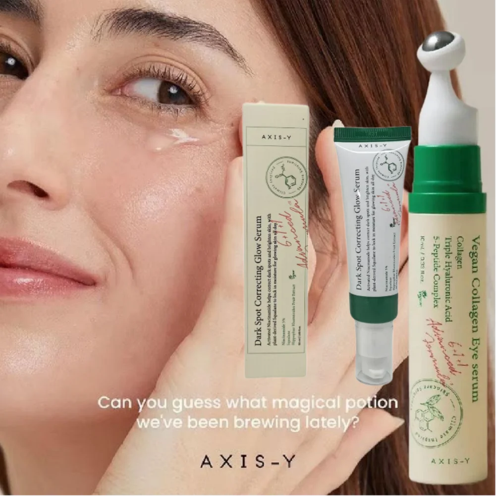 AXIS-Y Dark Spot Correcting Glow Serum / Crema para Ojos con 5% de Niacinamida, Eliminador de Manchas Oscuras Faciales, Cuidado Nutritivo de la Piel Coreano