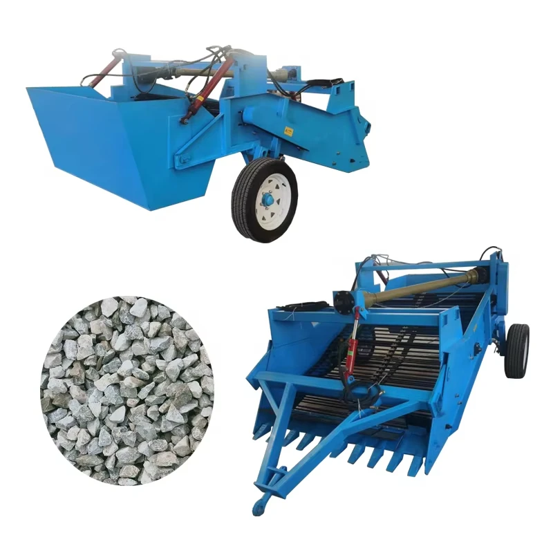 Agricultural tractor, stone remover, quarry