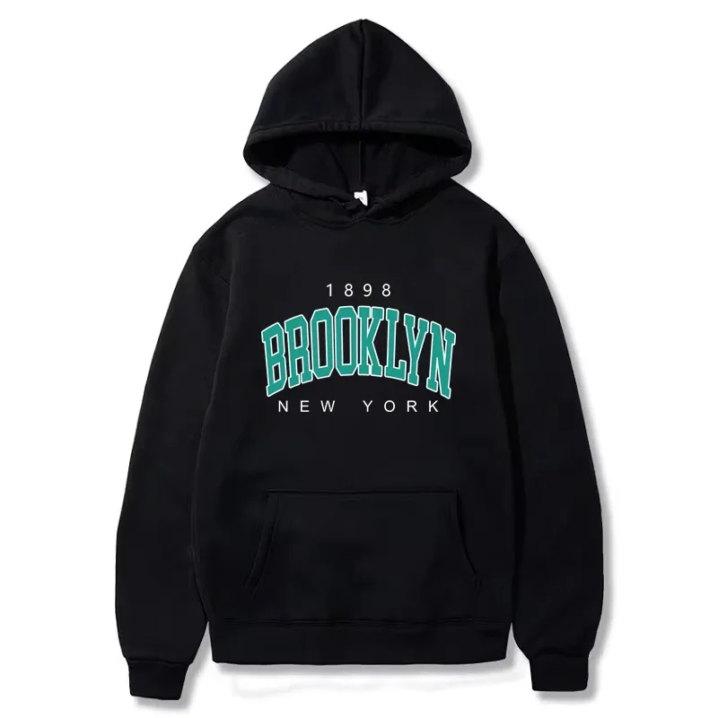 Brooklyn Hoodie Fashion Hoodie Loose Hip Hop Hoodies Women Letter Fleece Sweatshirts Pullover New York Sweats Sport Clothing