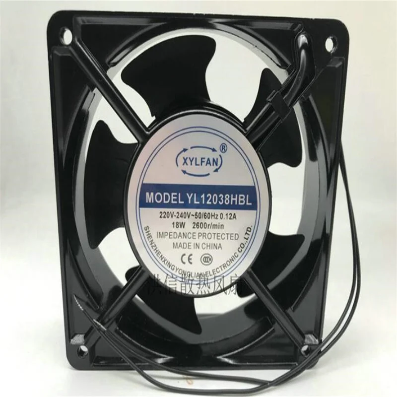 YL12038HBL 220V 0.12A 18W 12038 cabinet cooling fan