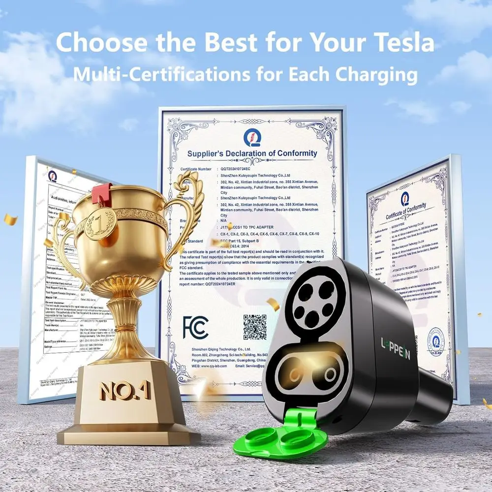 محول CCS & J1772 إلى تسلا للطراز 3/S/X/Y/Cybertrunk، محول AC+ DC 2 في 1 إلى ملحقات شاحن بطارية Tesla NACS، سريع