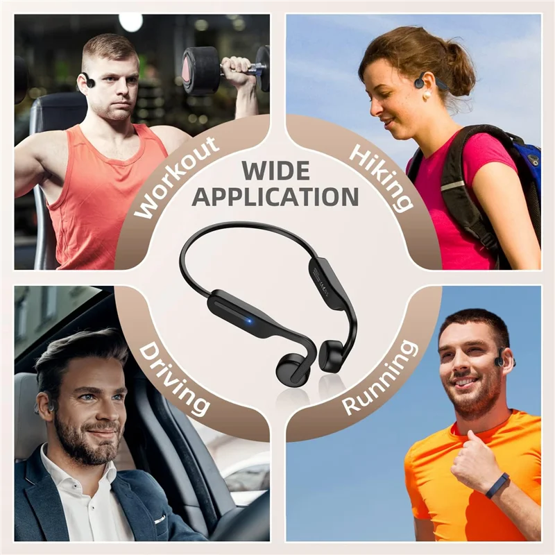 Наушники с костной проводимостью, беспроводные наушники Bluetooth 5.0, наушники с открытым ухом для бега, езды на велосипеде, вождения, пеших прогулок