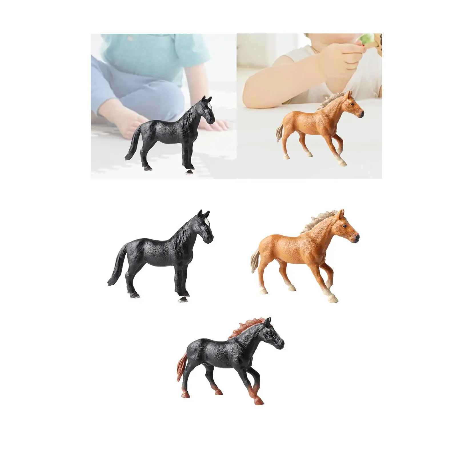 馬のアクションフィギュア 馬の模型 シミュレーションコレクション ごっこ遊び ミニチュア