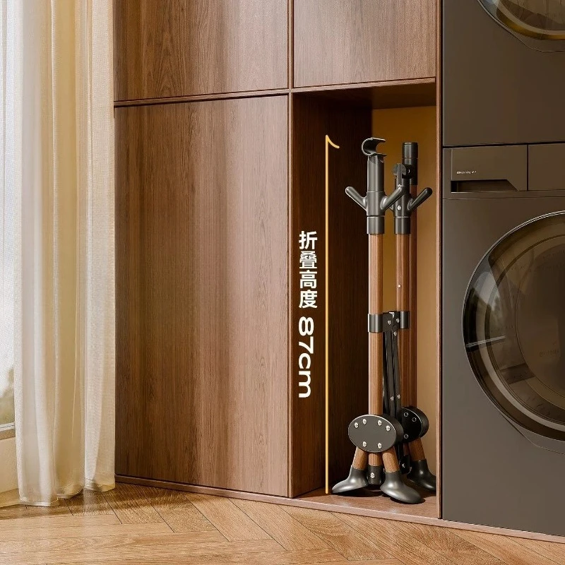3 seconds folding installation-free household drying rack, German small floor single rod