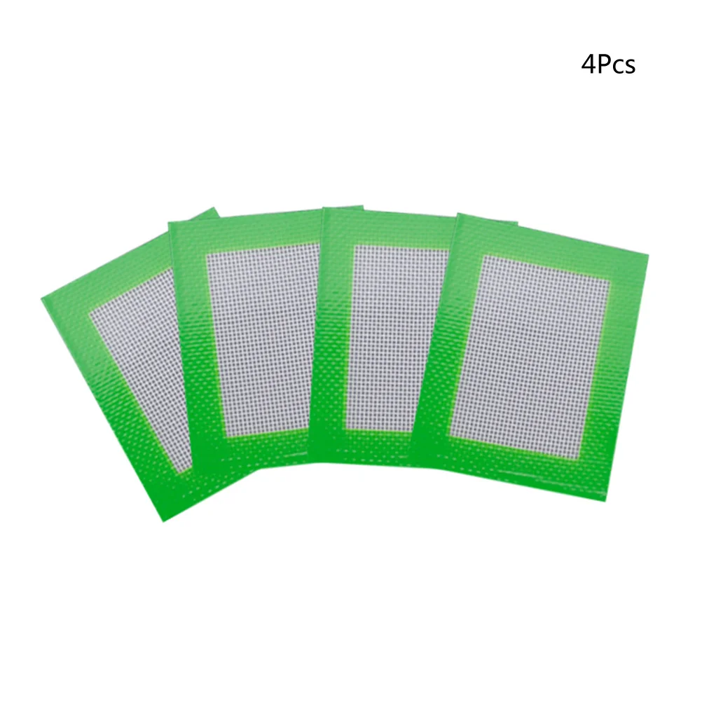

4Pcs Silicone Baking Mat Heat Resistant Eco-Friendly Non-Stick Barbecue Tray Liner Green 11x8.5cm Baking Sheet Pastry Bbq Mat