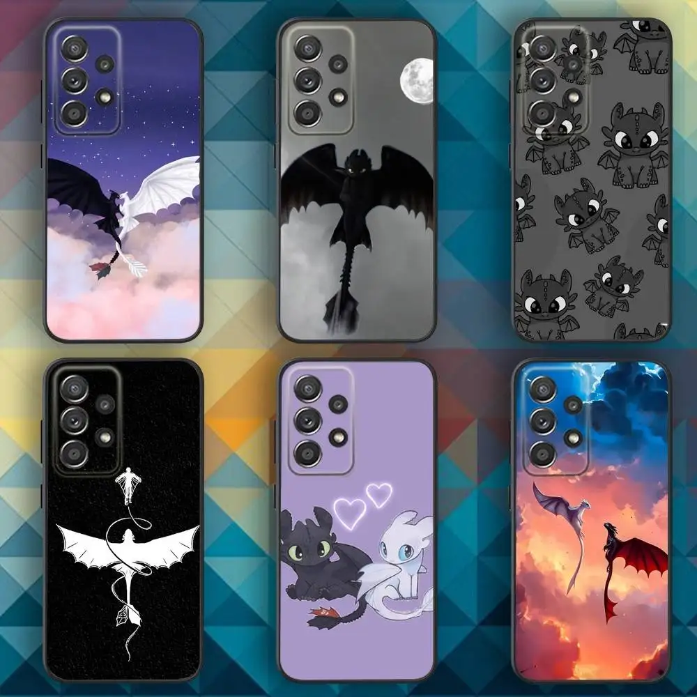 

Cartoon T-Toothless Phone Case For Samsung S25,S24,S21,S22,S23,S30,Ultra,S20,Plus,Fe,Lite,Note,10,9,5G Black Cover