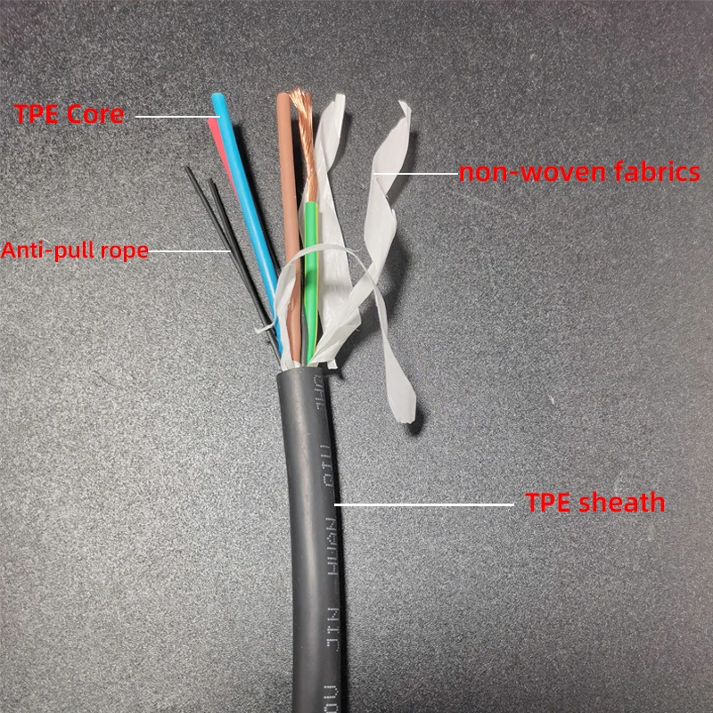 EV Cable EV New Energy Charging Cable TPE 4Core 5Core Pure Copper Charging Pile Charging Gun Connecting Wire Power Wire 125℃