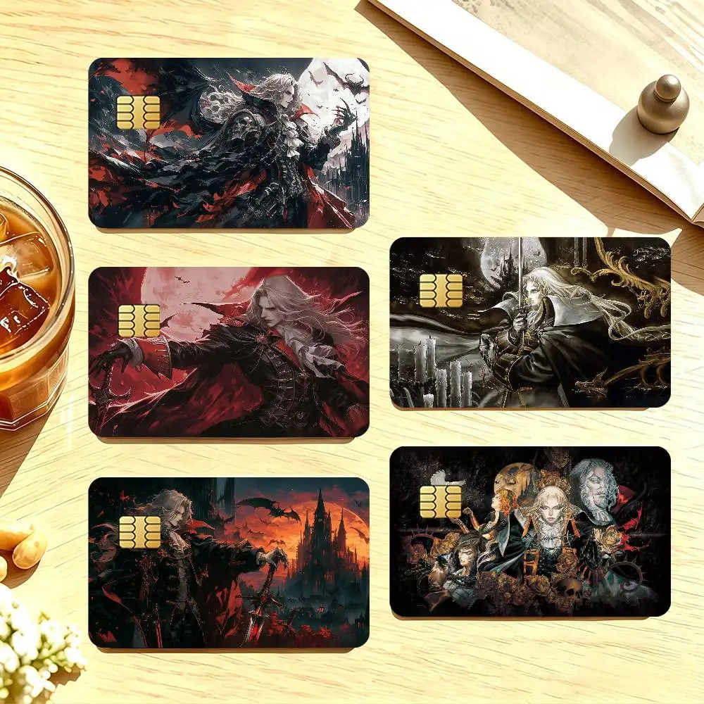 Castlevania S-Symphony of the Night Credit Card Public Transportation Cards Protective Sticker Card Face Decoration 4PCS