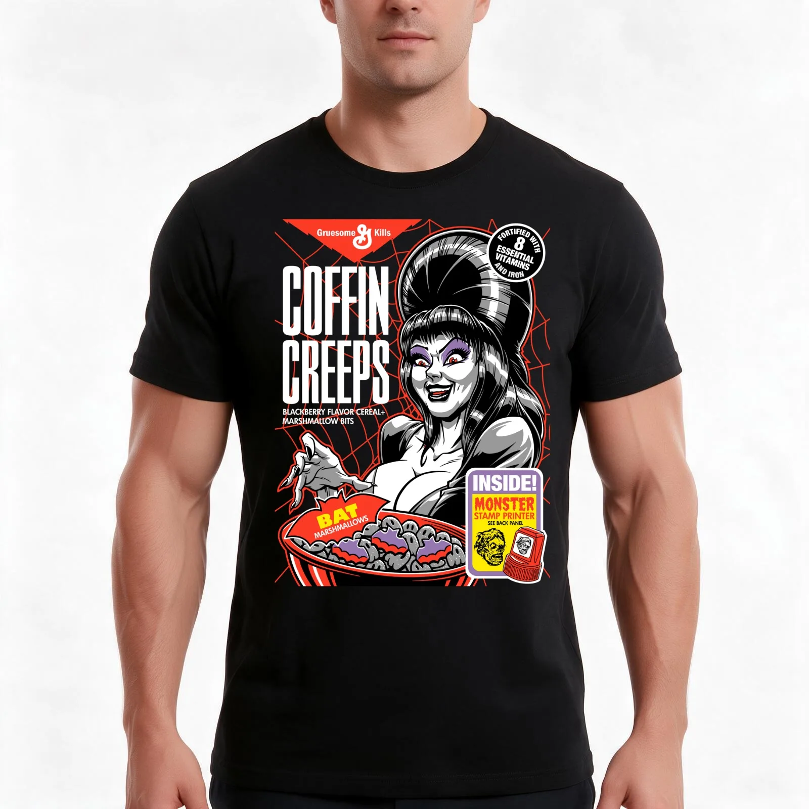 COFFIN CREEPS! T-Shirt, Summer Casual Cotton Tee, Oversized Streetwear Tops, Vintage Graphic Print, Loose Fit Short Sleeve