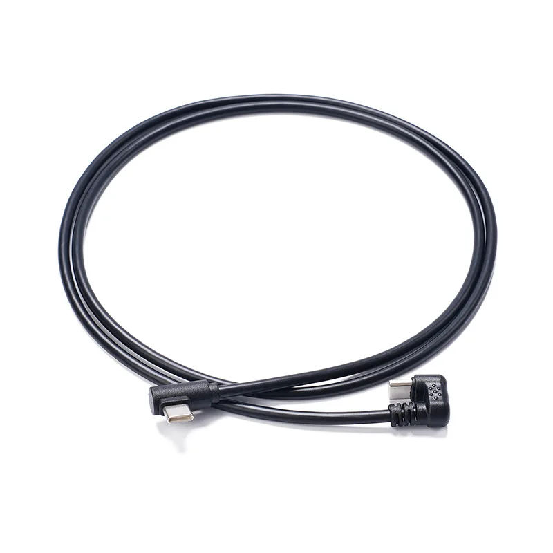 U Shape Right Angle USB C To USB C Cable 60W 3A Fast Charging Data Cord L Elbow Type-C Male Wire For Gaming Phone Tablet Camera