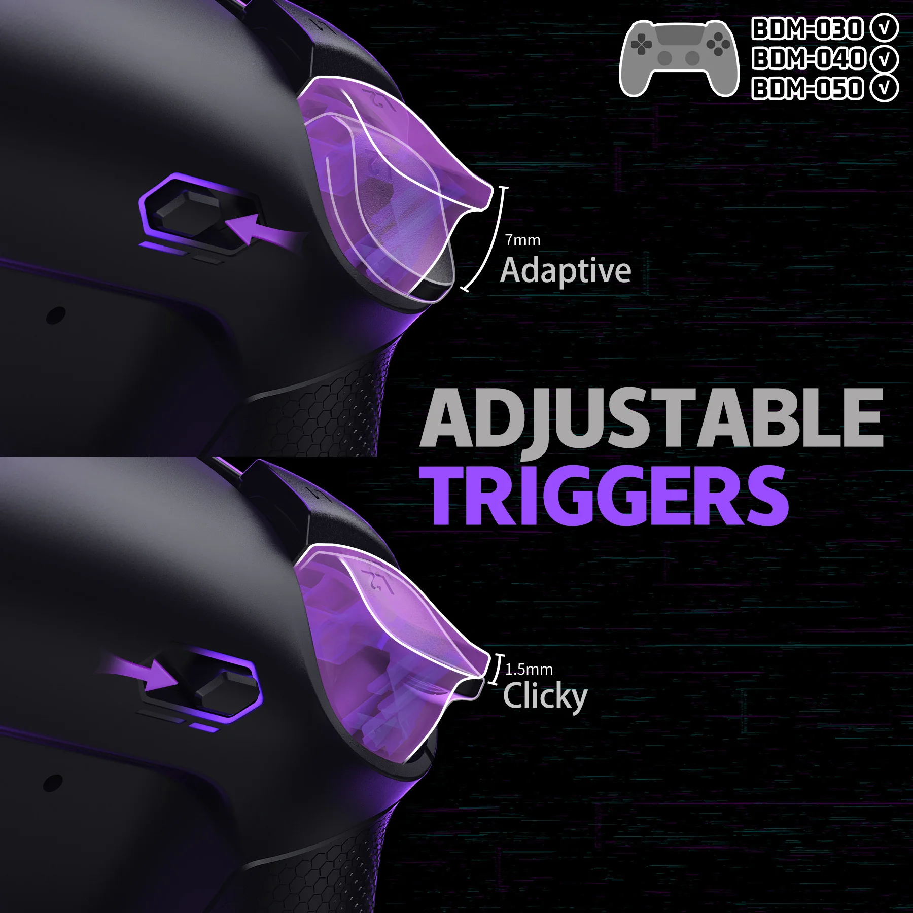 eXtremeRate RISE Plus MAX Remappable Real Metal Back Buttons Kit w/Clicky Trigger Stop & Rubberized Grip for ps5 BDM-030 040 050 view 4