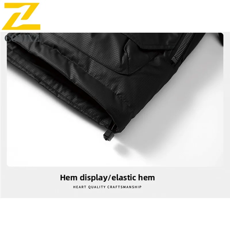 COMXZ 2025 Winter Couple Solid Color Stand Collar Down Jacket Men Women Thickened Warm Trendy White Duck Feather Parka Coat