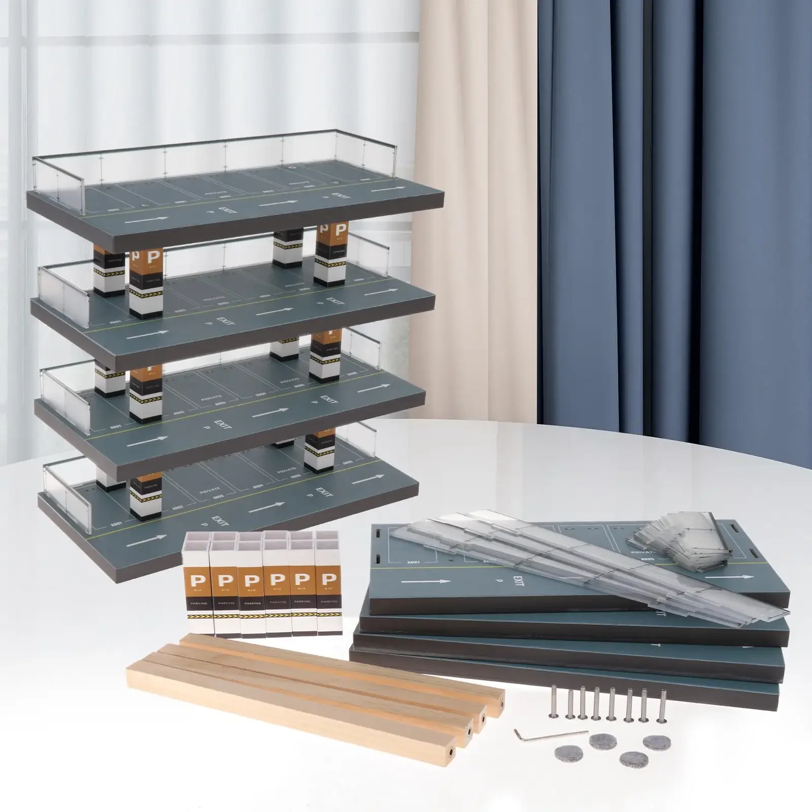 B-M 1/64 Vehicle Model Display Case Simulation Parking Lot Display Case 1/64 Scenery