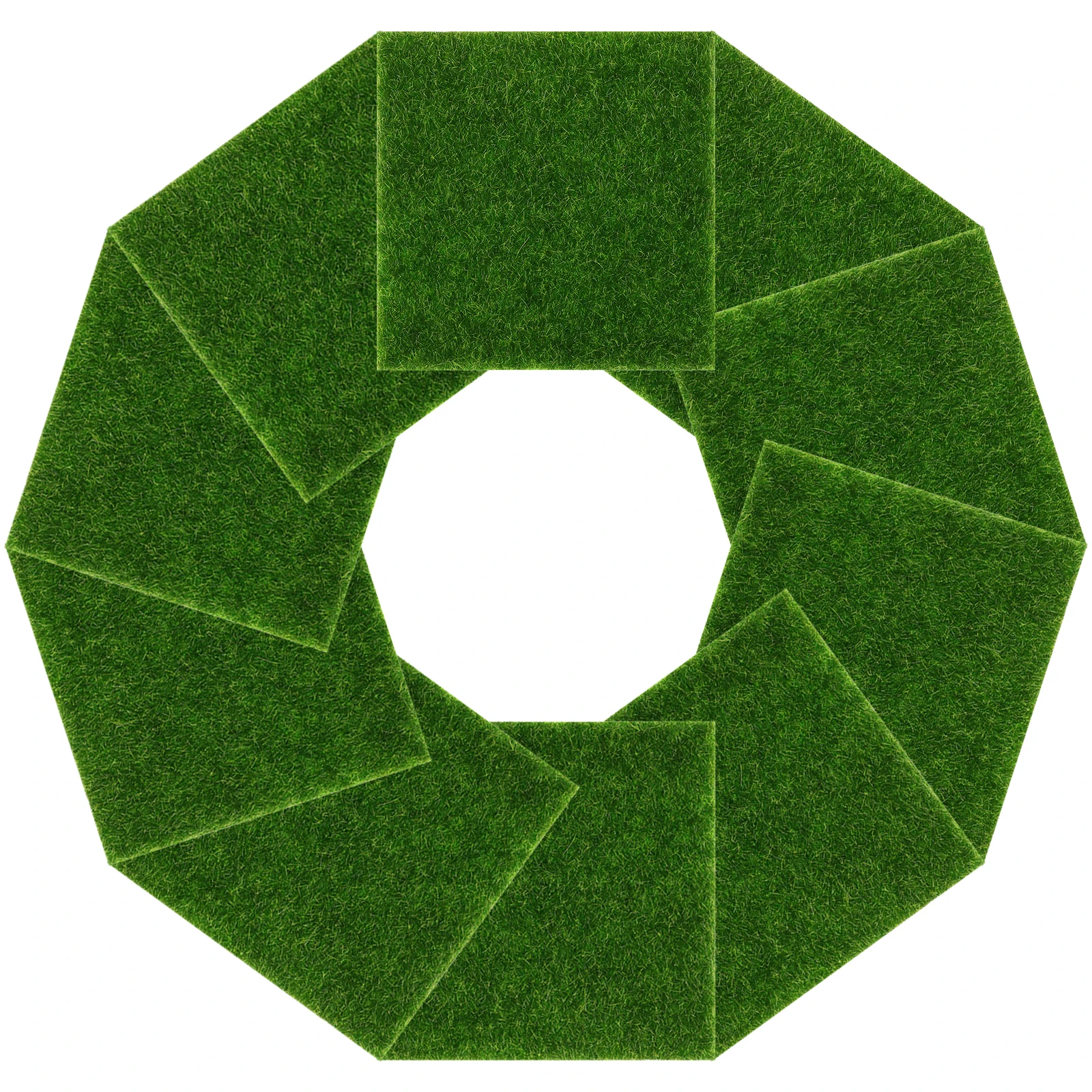 

10 Pcs Artificial Fake Moss Turf for Decors Grass Project Lawn Chemical Fiber Craft Mat Decorating Balcony
