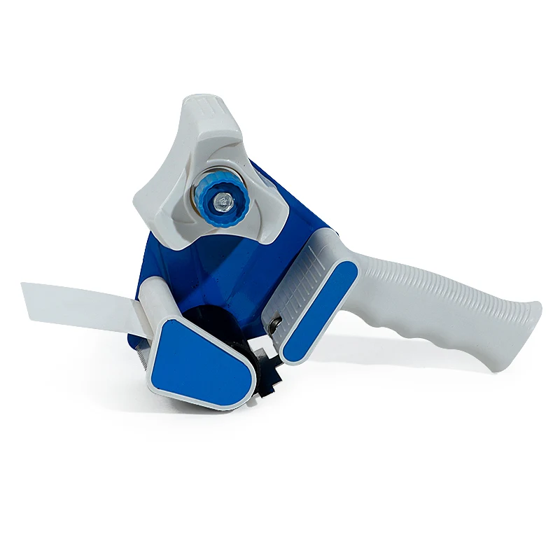 Plastic & Iron Red Blue Adhesive Shipping Packaging Tape Gun Carton Sealing Tape Dispenser with Cutter Function