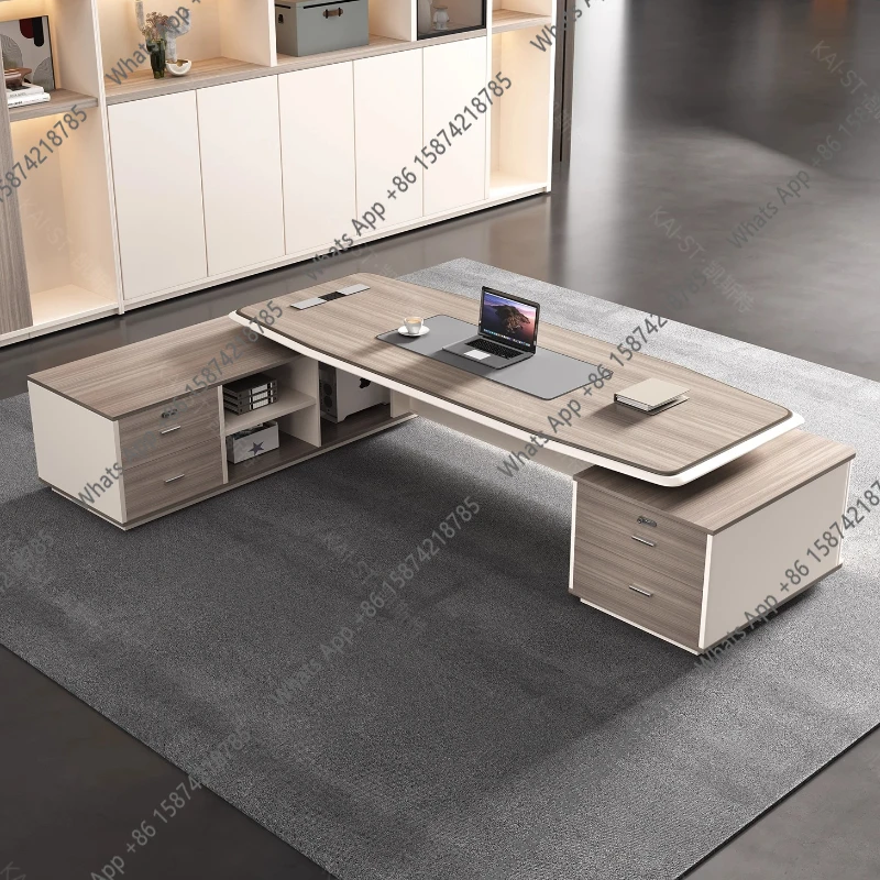VB O Baking Paint Boss's Office Desk High-end Luxury Director CEO's Office Computer Desk Bureaux De Travail Mesa De Computador
