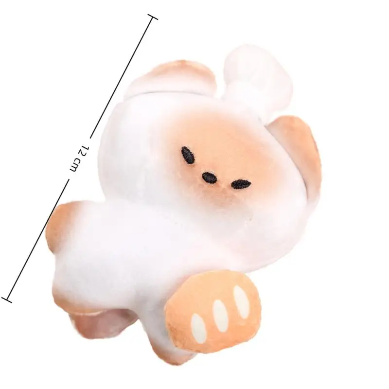 愛らしい漫画のシャム猫のぬいぐるみキーホルダー。完璧なシェフアニメギフト。