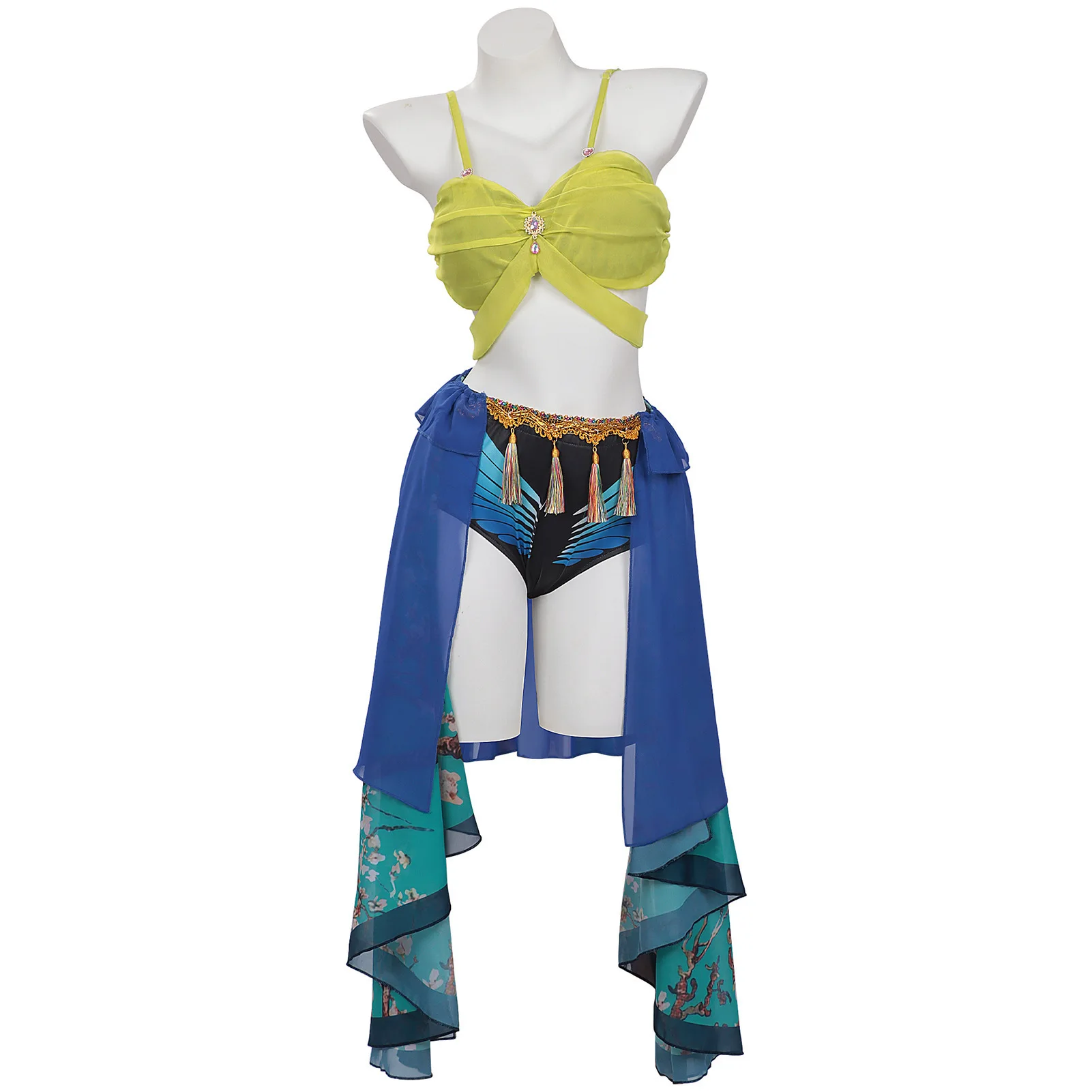 Britney Spears Slave Outfit, Sexy Blue Bra Shorts Skirt Set, Stage Dance Performance Costume, Halloween Carnival Party Cosplay view 2