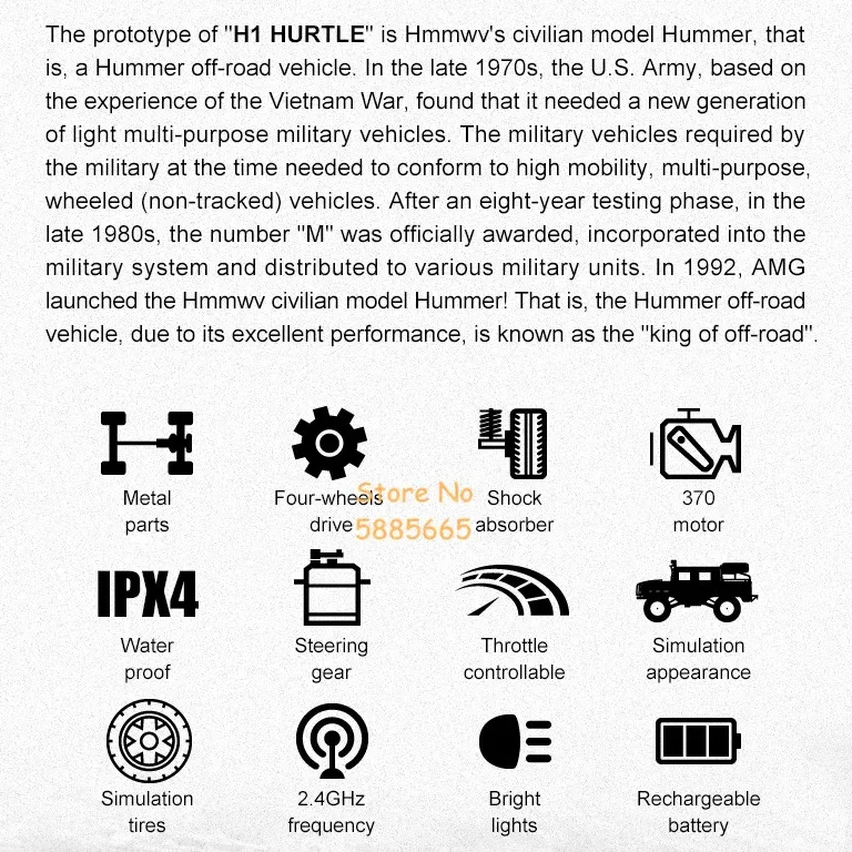 Samochód terenowy RC 1:12, szybki, z napędem 4x4, metalowy, ze stopu, z oświetleniem LED, wodoodporny, zdalnie sterowany radiowo, do jazdy po trudnych terenach.