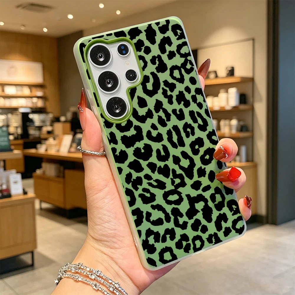 Black Leopard Print For Samsung Galaxy A57 A35 A34 A27 A17 A07 A06 A05 A35 Soft Anti-Scratch Protective Back Cover
