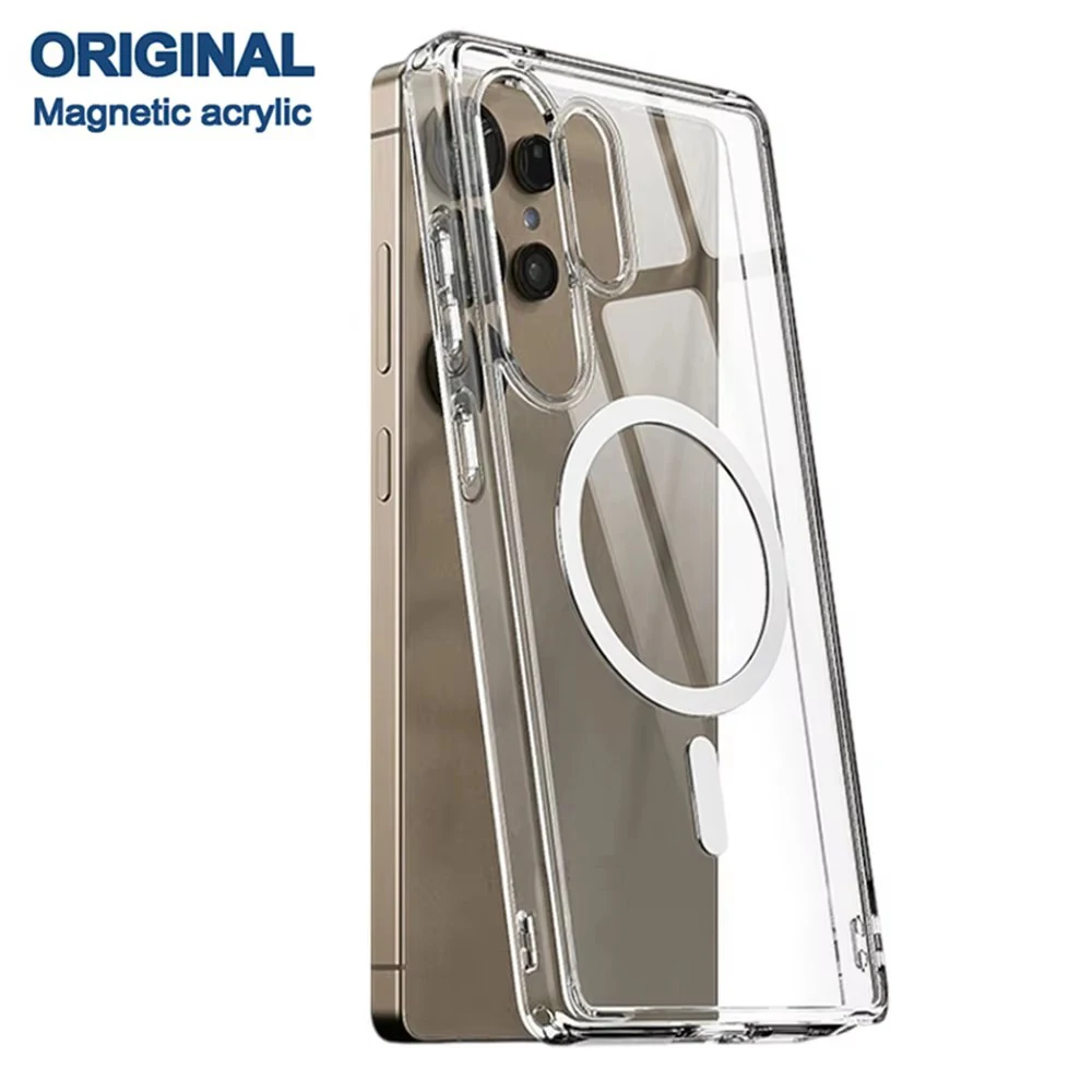 Magnetic Attraction Clear Original Case For Samsung Galaxy S25 S23 Fe S22 Plus S24 Ultra Z Fold Flip 6 5 4 Magsafe Magnet Cover