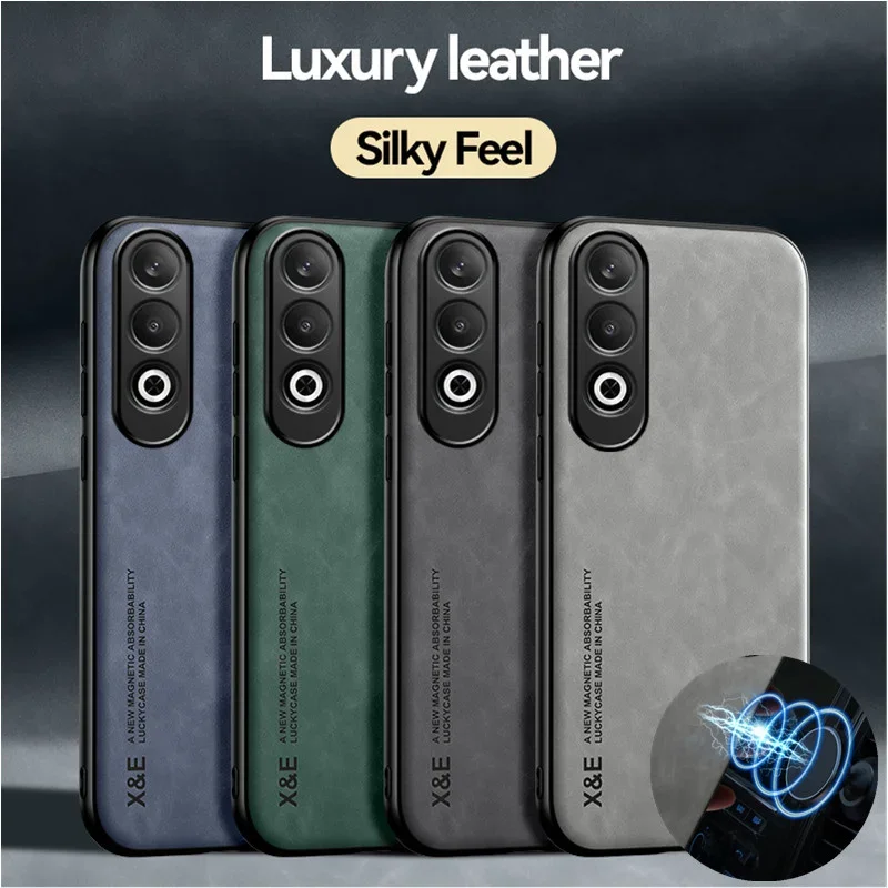 حافظة هاتف مقاومة للصدمات لهاتف OPPO A80 5G A3 Pro K12x A60 4G غطاء حماية مدمج حامل سيارة شفط مغناطيسي Coque Funda Capa