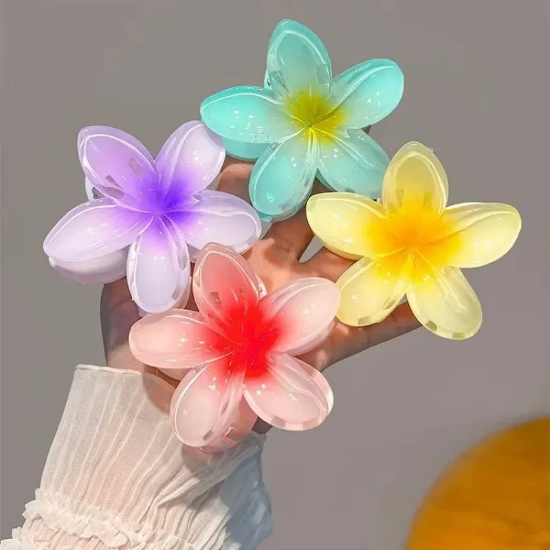 

4PCS Fashion Women Flower Hair Clips Vacation Bohemia Egg Flower Hair Clips Barrettes Girls Large Hairpins Hair Accessories