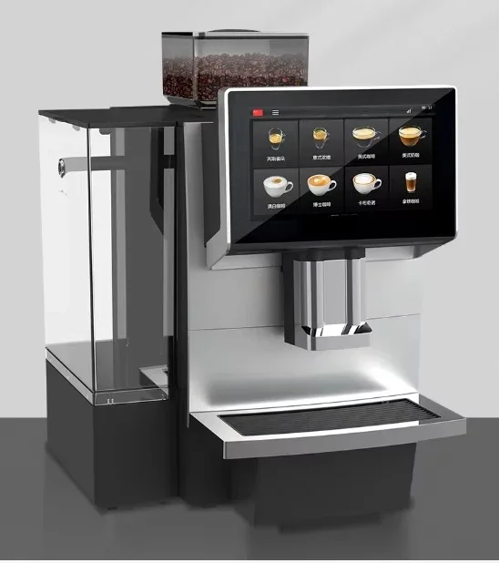 Small Fully Automatic Coffee Machine Integrated Espresso Grinder Milk Refrigerator Stainless Steel for Coffee Shops Electric