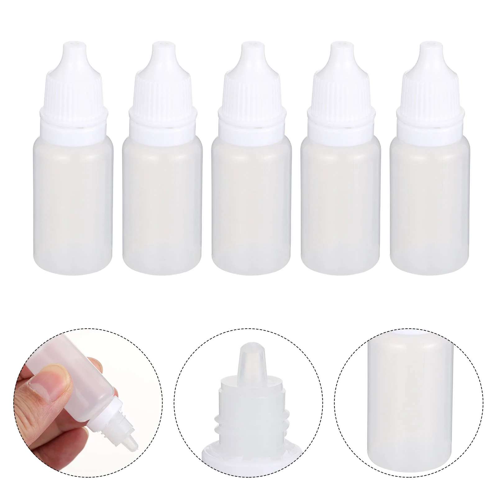 

24 Pcs Eye Drops Bottle Leak-proof Refillable Dropper Container Pointed Mouth Small Capacity Compact Liquid or Empty