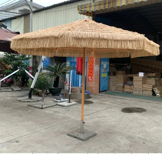 aluminum patio outside outdoor furniture golf beach straw umbrellas double layer restaurant wholesale