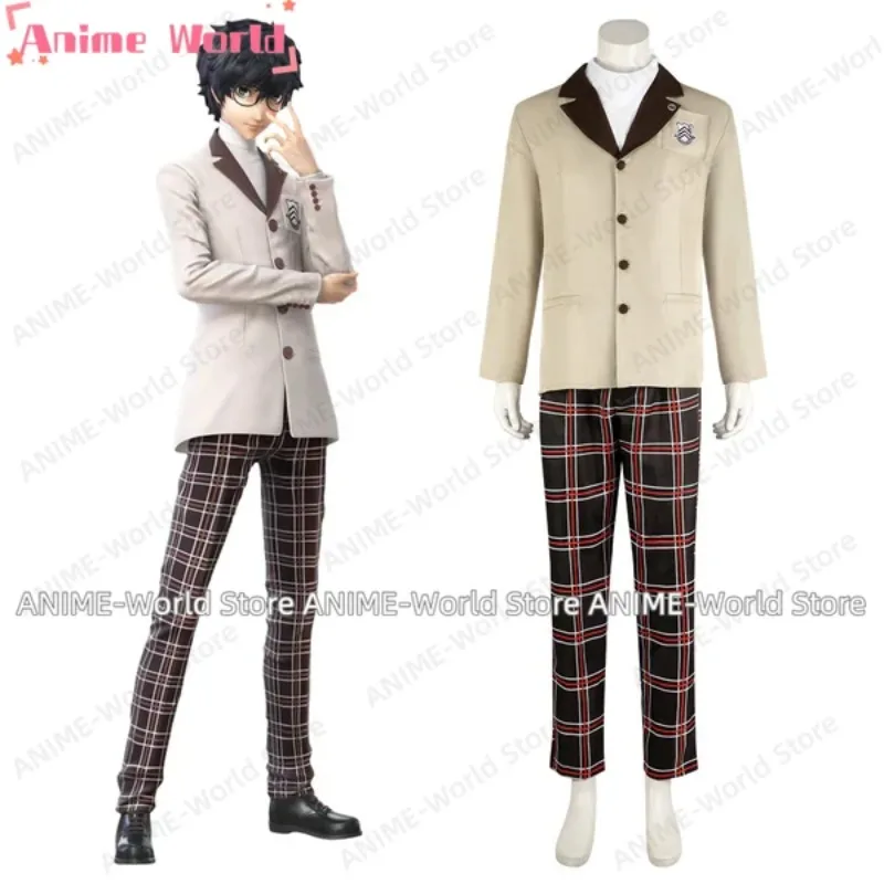 

《Custom Size》Joker Akira Kurusu Ren Amamiya School Uniform Cosplay Costume Outfits Adult Women Girls Halloween Party Suit