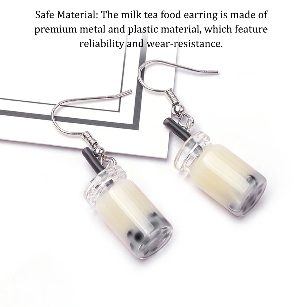 1 Pair Milk Tea Boba Earrings Fashion Accessory Party Favors Gifts for Women