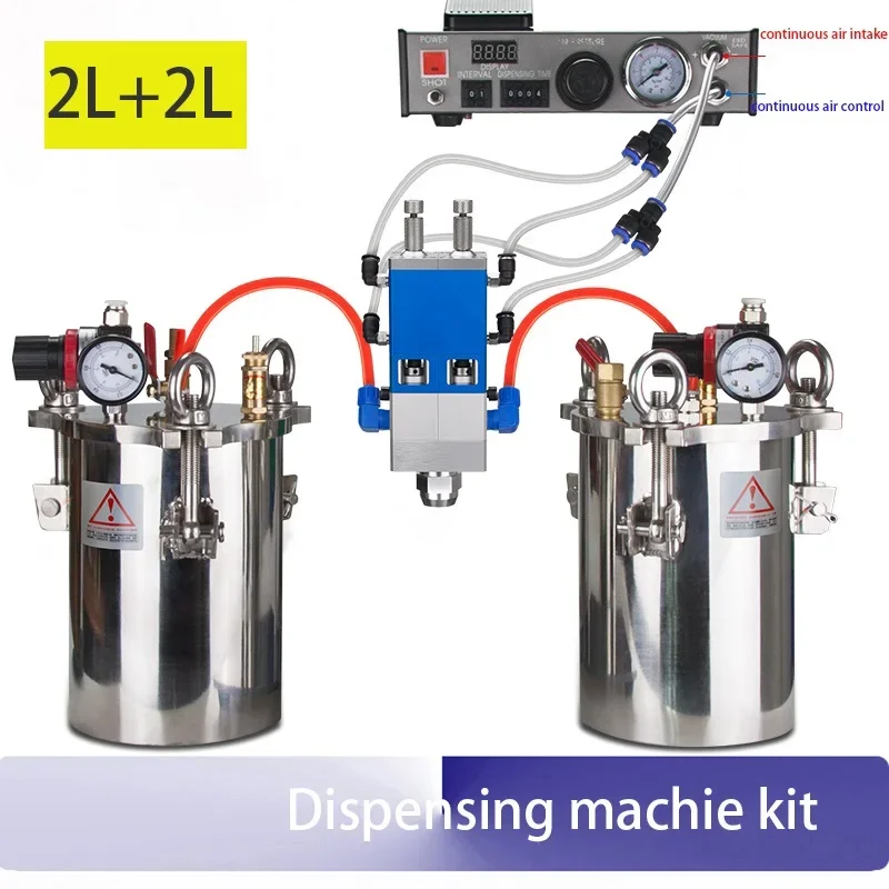 full-automatic Glue Dispenser kit 5L+5L pressure vessel AB Mixing Liquid Glue Dispensing Machine Equipment for Epoxy Resin