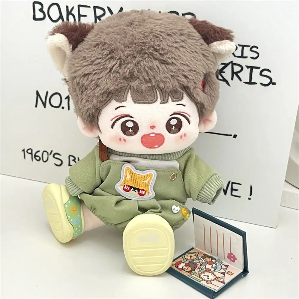 1 set Dress Up 20cm Cotton Doll Clothes DIY Clothing Jumpsuits Animal Hoodie Suspender Pants Mini Headdress