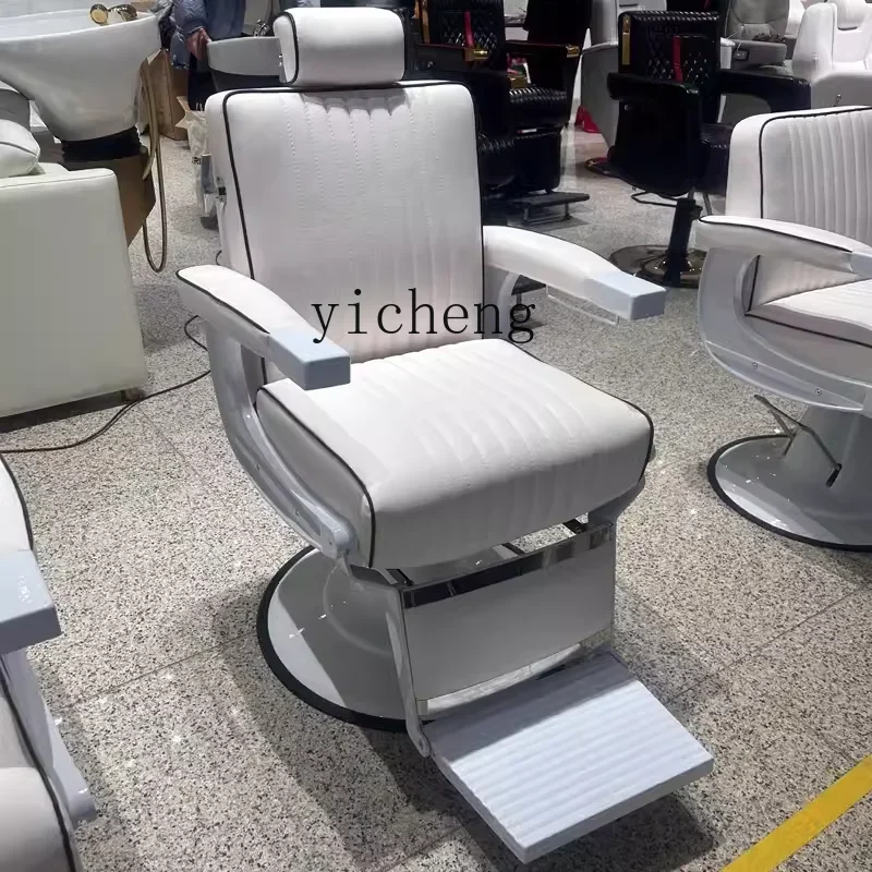 l2 men's retro oil head chair barber shop hair salon special reclining perm, dyeing and cutting shaving chair