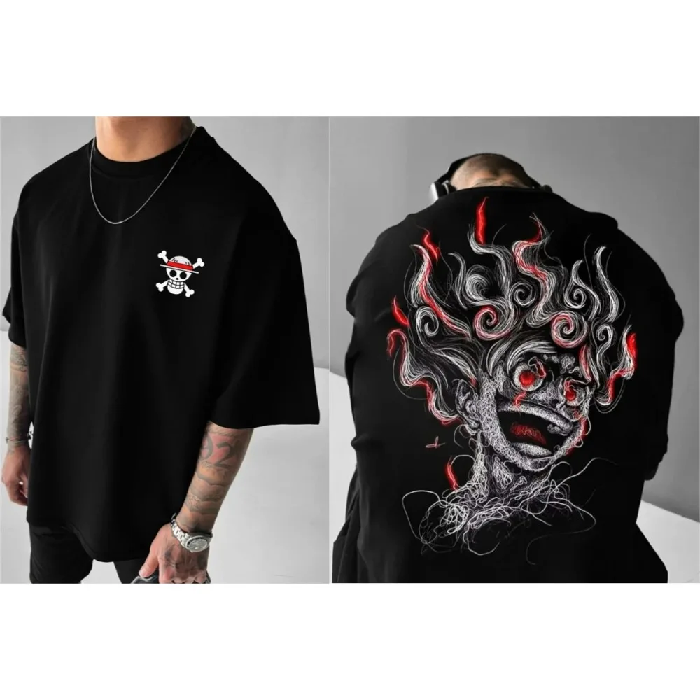 

ONE PIECE Anime Peripheral Clothes Classic Comic T-Shirt Short Sleeve Crew Neck Summer Men's and Women's Kids Fashion Tops