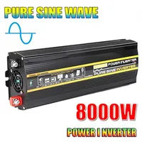 Pure Sine Wave Inverter DC 12V To AC 220V 8000/6000/4000/3000W Voltage Transformer Power Converter Solar Inverter